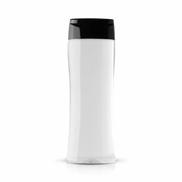 Transparente Flasche 400 ml mit schwarzem Verschluss