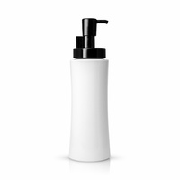 Weiße 750-ml-Flasche mit schwarzem Pumpkopf und Verriegelung - kleine Kratzer