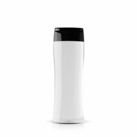 Transparente Flasche 250 ml mit schwarzem Verschluss