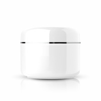 Plastic jar 250 ml White with silver edged cap