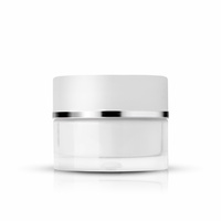 Glass jar 12 g with milky cap and silver rim