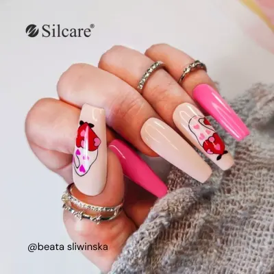 Paznockie french Walentynki - stylizacje