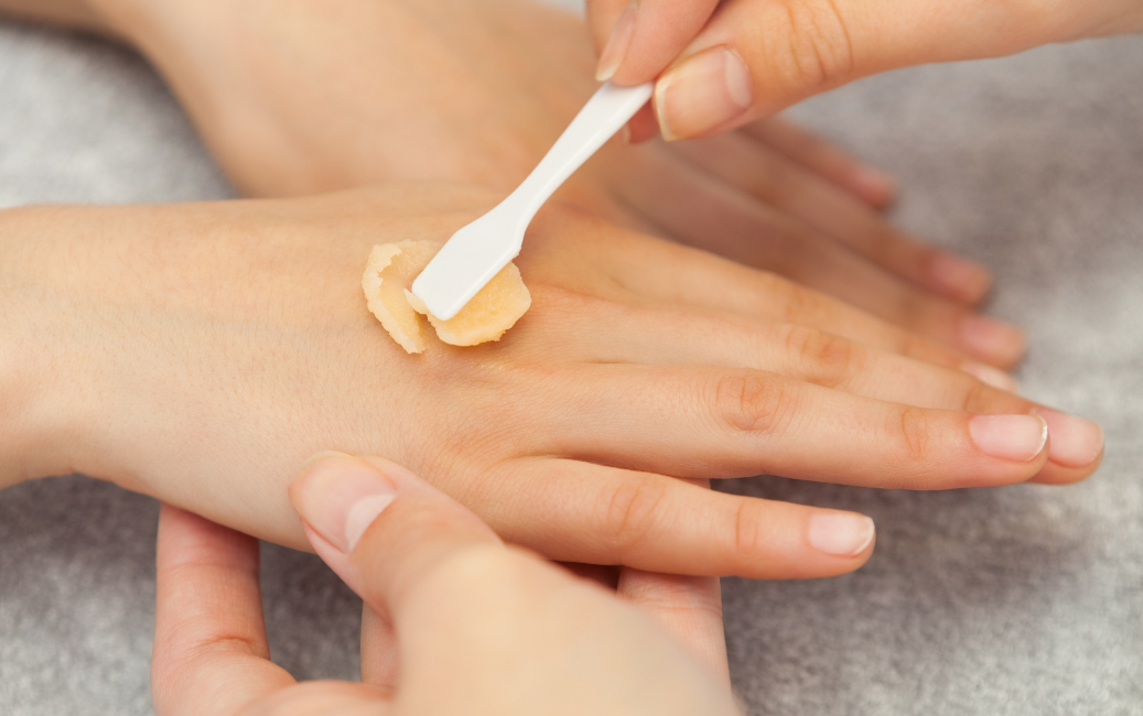 moisturizing hands after the treatment