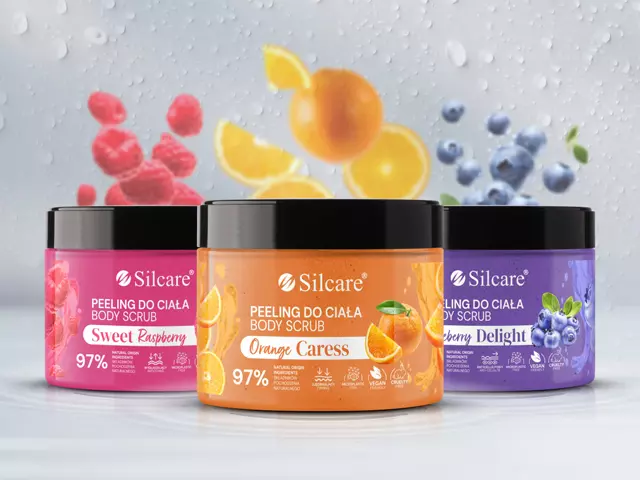 peelingi do ciała malina, pomarańcza, borówka