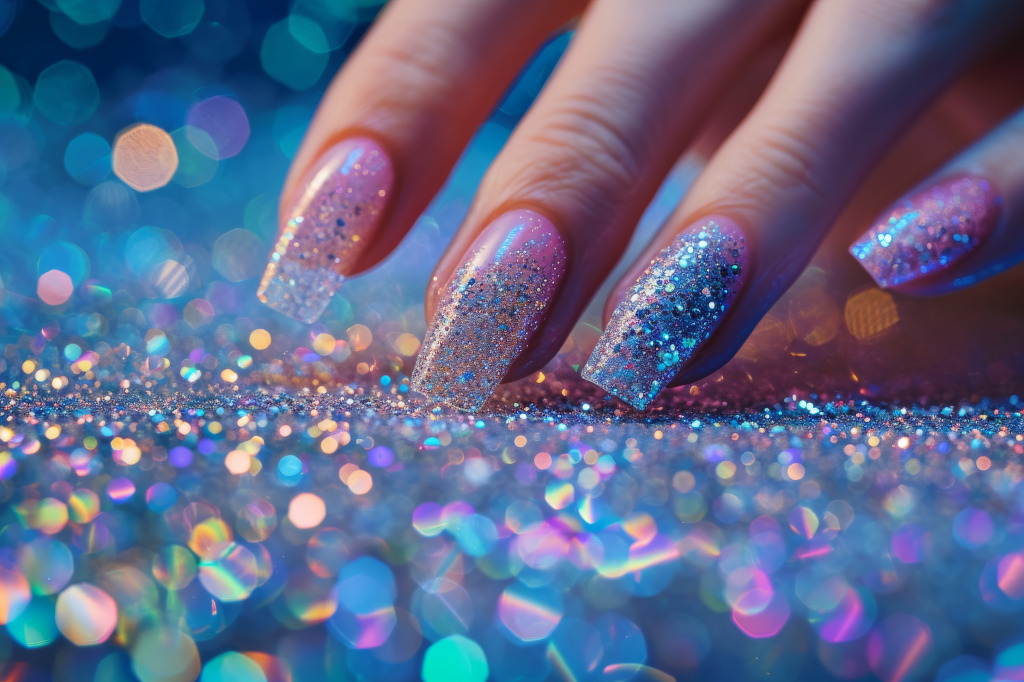 Glitter Nails jako trend początku 2024