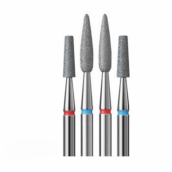 Set Valentinstag-Fräser von IQ Nails - Abgeschnittener Kegel (2 Stück) und Flamme (2 Stück)