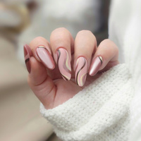 Wavy Nails - subtile Eleganz in einem rosafarbenen, satinierten Look
