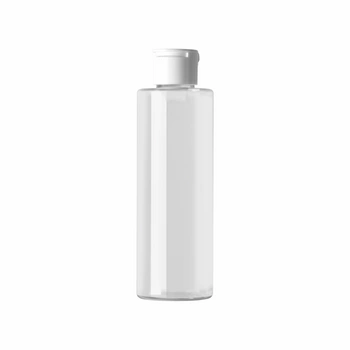Transparent bottle 200 ml with white Flip-Top cap