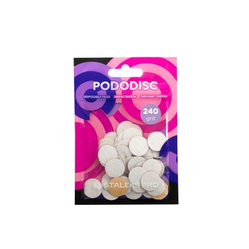 Disposable white files for pedicure disc PODODISC Staleks PRO S 240 grit (PDF-15-100) 50 pcs.