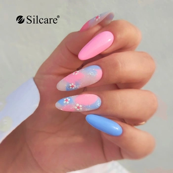 Pastel nails with floral accents