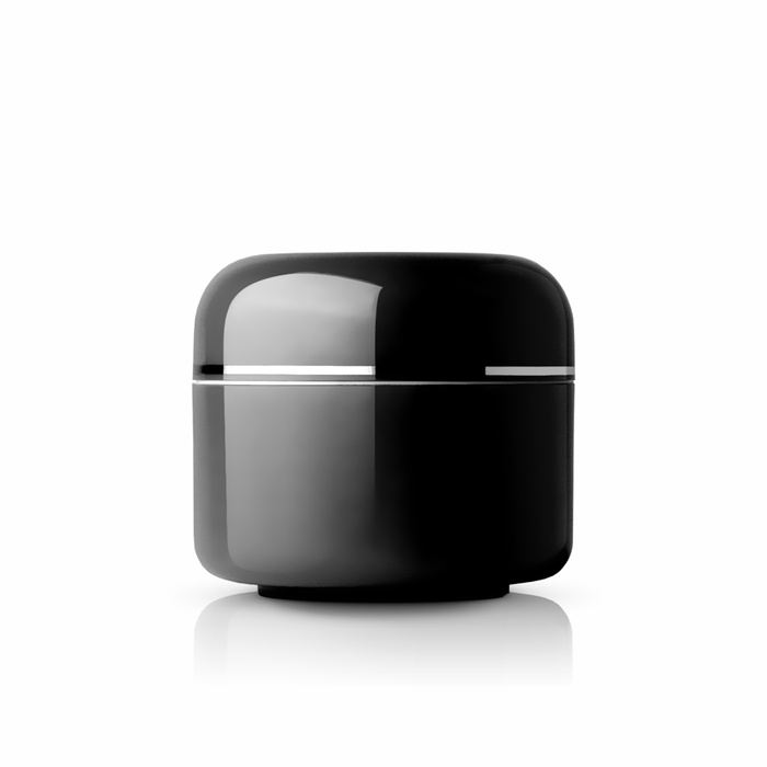 Black Plastic Jar 5 ml with Silver Band - minor scratches