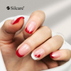 Modern French manicure with a Valentine's accent
