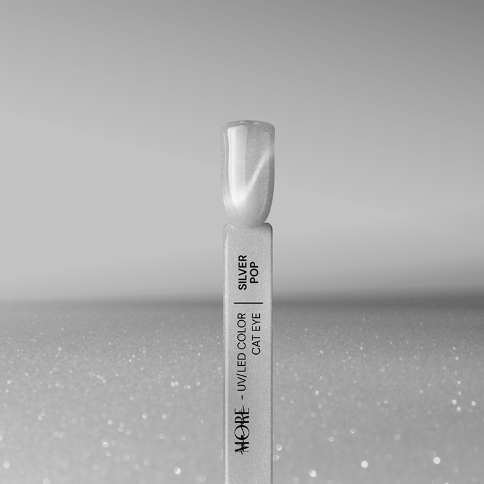 Lakier hybrydowy maniMORE Cat Eye Silver Pop 10 g