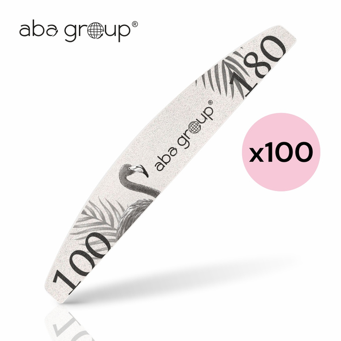 Nail file half moon 100/180 standard – flaming  (set x100)
