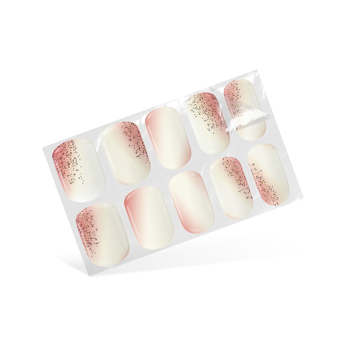 Hybryda w naklejce Nail Art. Simple różowo-złote ombre 24 szt.