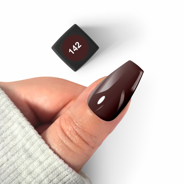 Flexy Hybrid Gel nail polish 142 Schokoladen-Burgunder 4,5 g