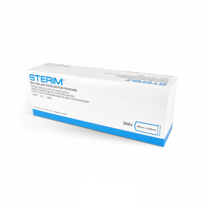 Buste per la sterilizzazione degli strumenti in autoclave 90x230 mm 200 pz.
