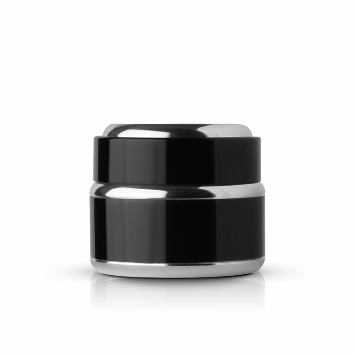 Słoik aluminiowy 15 ml Czarny ze srebrnym wykończeniem