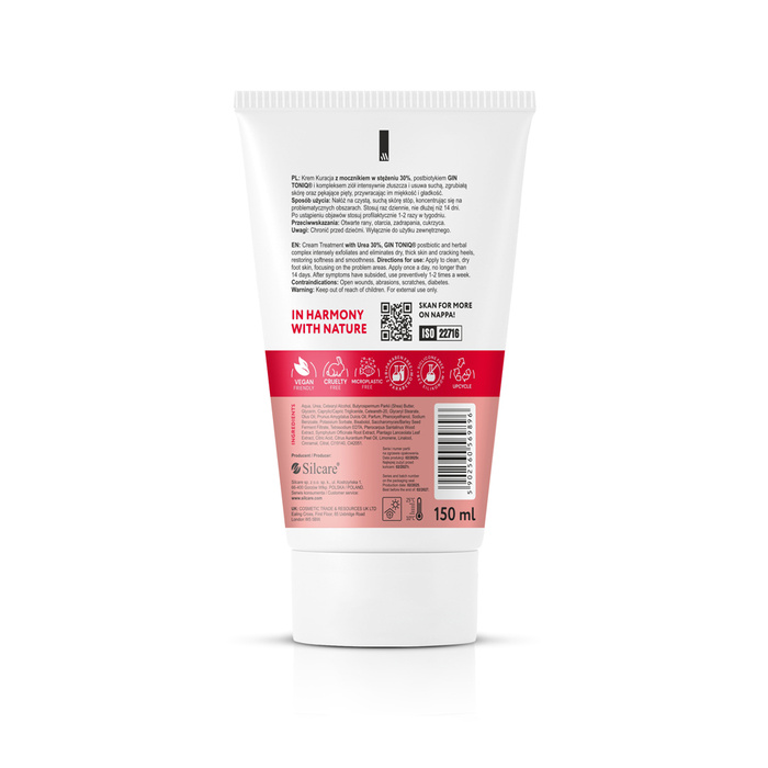 Pflege Creme für rissige Fersen und Schwielen Nappa mit 30% Urea 150 ml