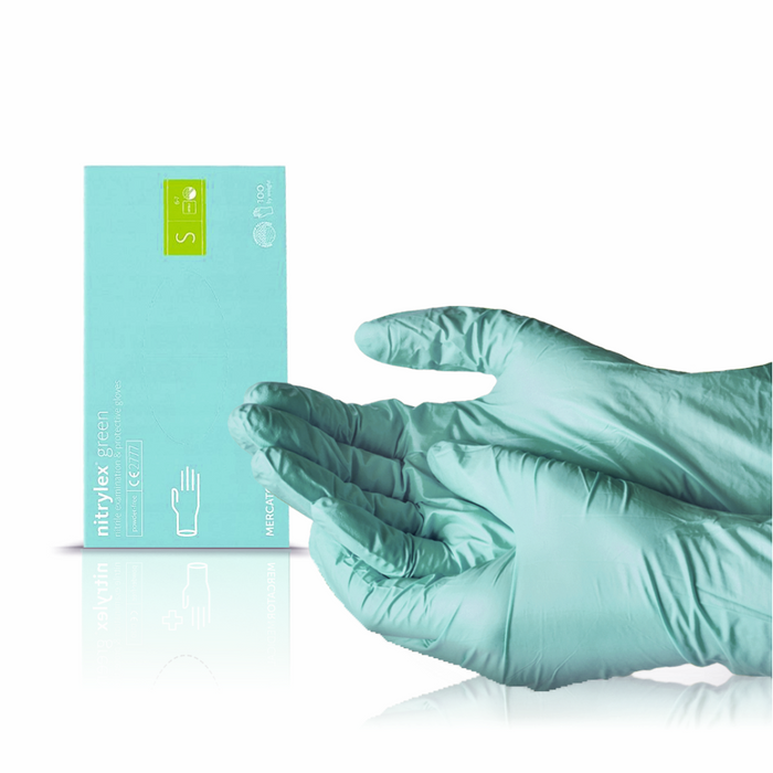 Guanti in nitrile Nitrylex Verde S 100 pz.