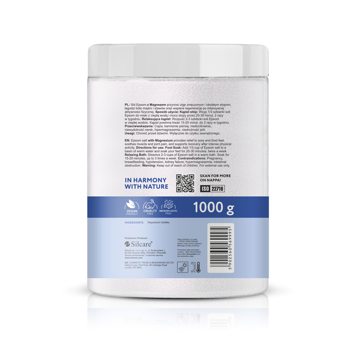 Sale di Epsom Nutrimento per Piedi Stanchi e Doloranti Nappa 1000 g