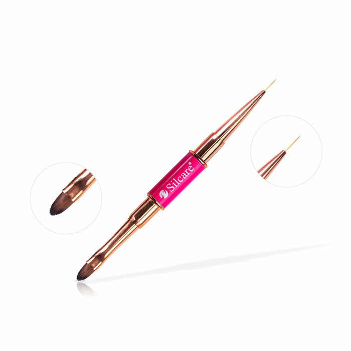 Pennello double face per gel acrilico "lingua di gatto" e decorazioni n.7