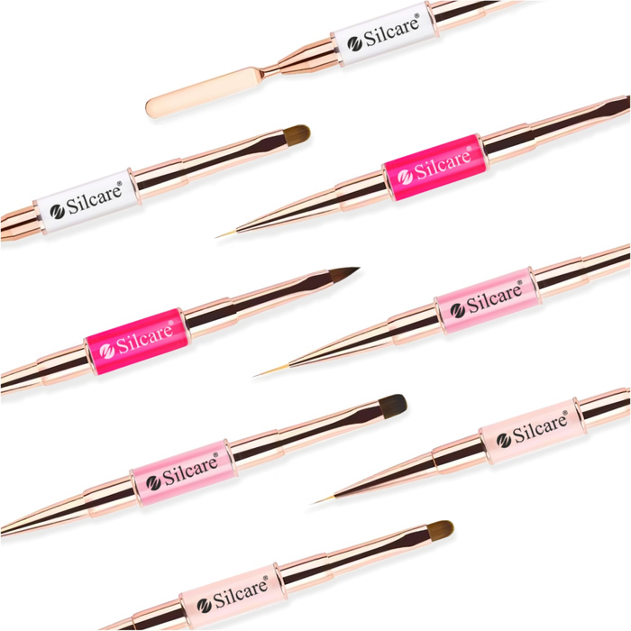 Nail brush for gel  nr. 8 and liner 11mm - rose tube