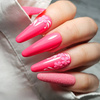 Pink nails with sugar effect - sweet and striking design