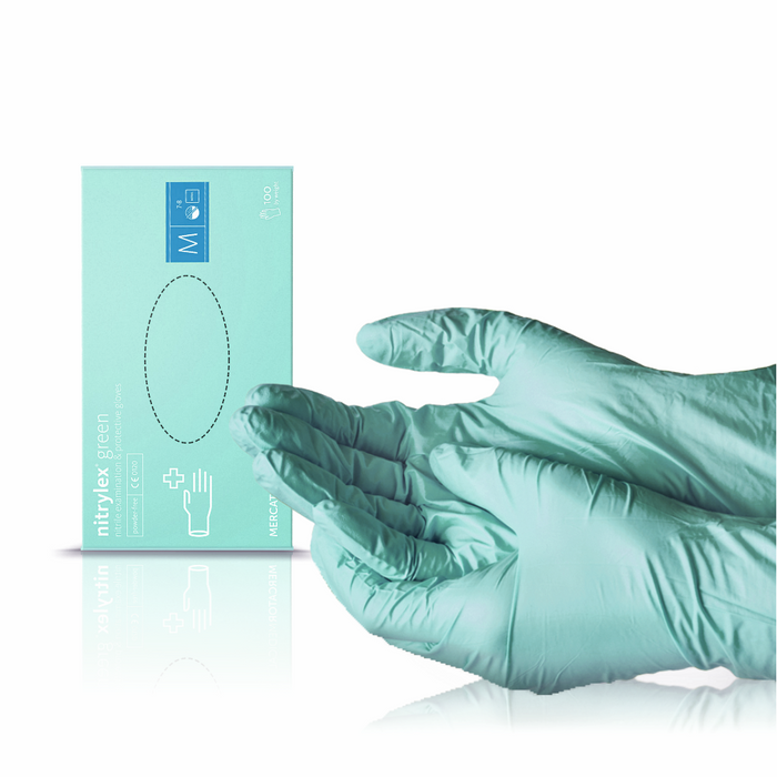 Guanti in nitrile Nitrylex Verde M 100 pz.