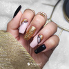 Gold and black - luxurious decorations on hybrid nails