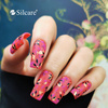 Neon hybrid nails with a leaf effect - a bold summer look