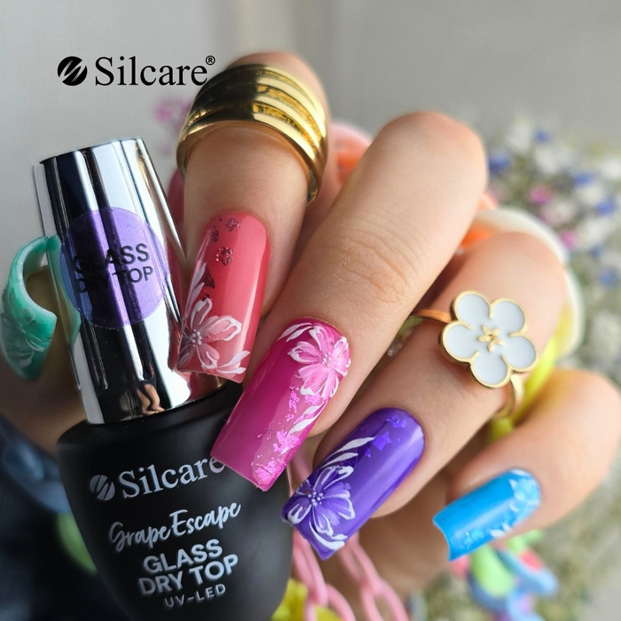 Glass Top con fiori - manicure colorato e pieno di energia