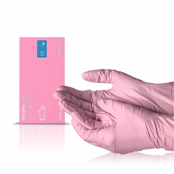 Guanti in nitrile Nitrylex Rosa chiaro M 100 pz.