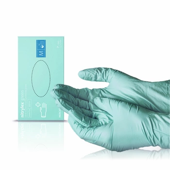 Guanti in nitrile Nitrylex Verde M 100 pz.