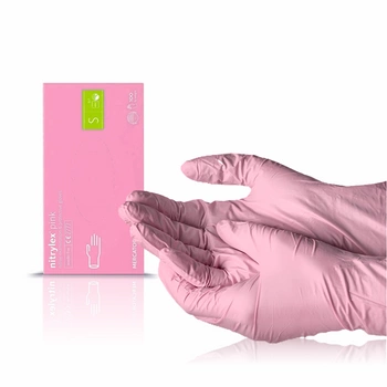Guanti in nitrile Nitrylex Rosa chiaro S 100 pz.